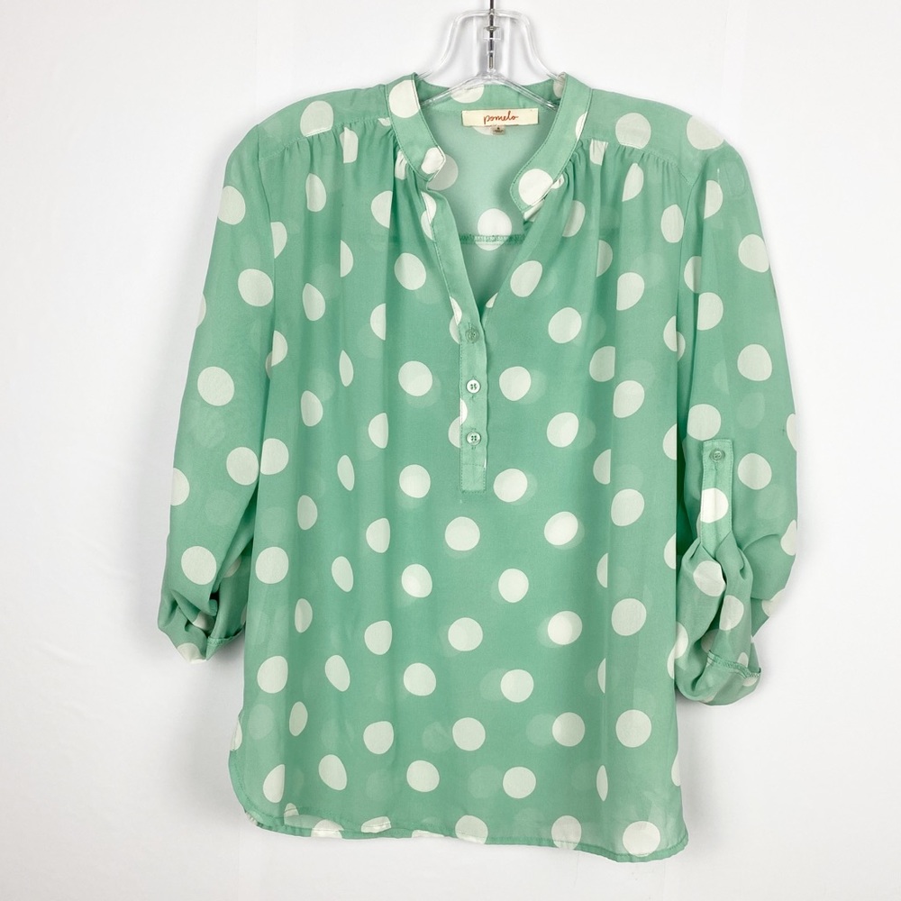 ModCloth pomelo polka dot blouse